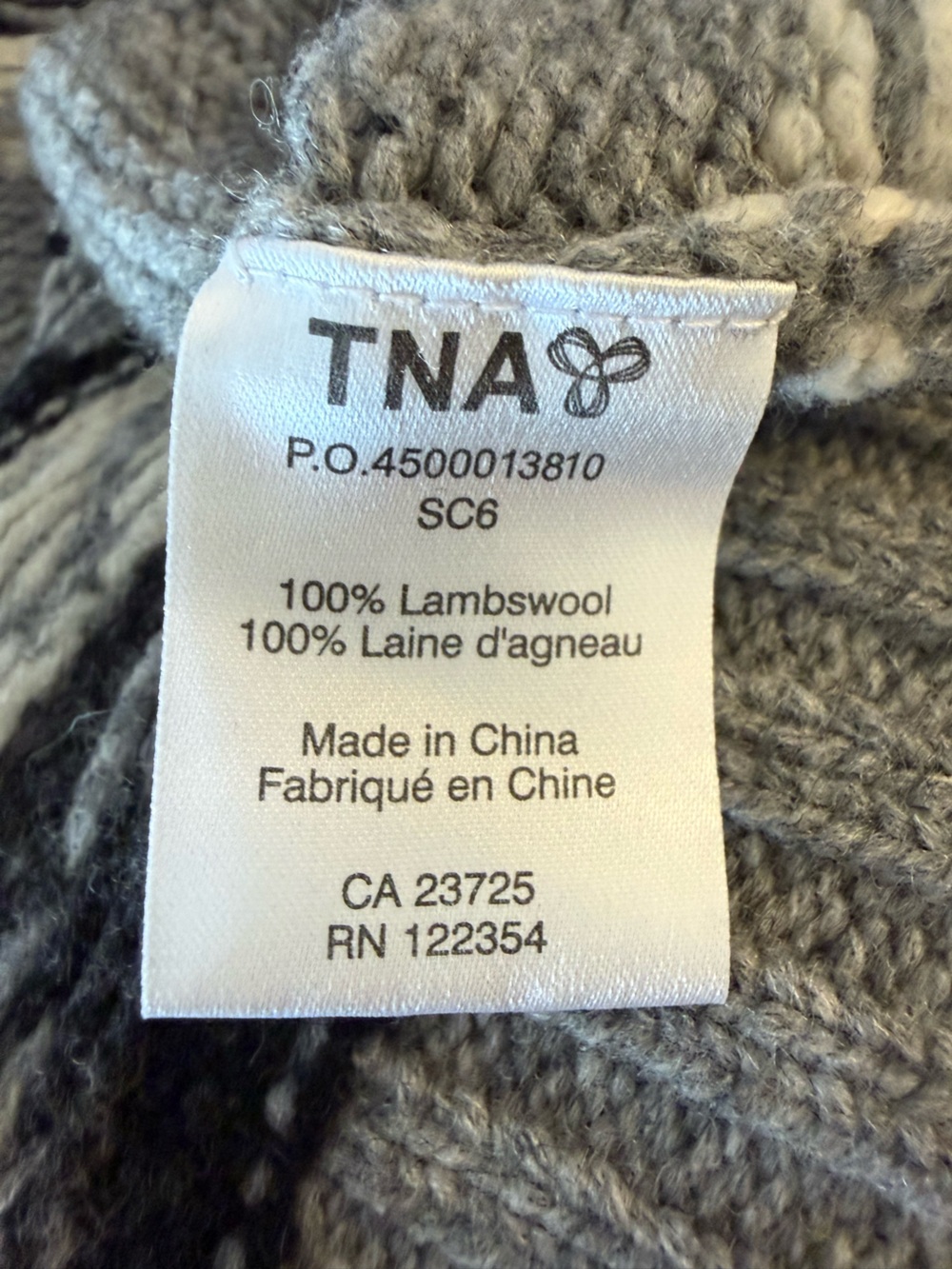 TNA Black and Gray Knit sweater with horse motif - Picture 4 of 7